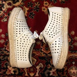 Nine West white platform sneakers , never worn!